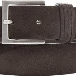 POST & CO Velour-Gürtel PR14/testa di moro Dunkelbraun, Breite ca. 3,5 cm