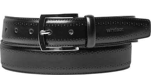 Windsor Gürtel 4393/10 Schwarz, Breite ca. 3,5 cm, Black