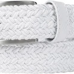 Alberto Gürtel Basic Braided 01008330/100 Weiß, Breite ca. 3,5 cm