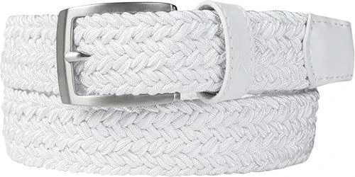 Alberto Gürtel Basic Braided 01008330/100 Weiß, Breite ca. 3,5 cm