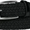 Alberto Gürtel Basic Braided 01008330/999 Schwarz, Breite ca. 3,5 cm