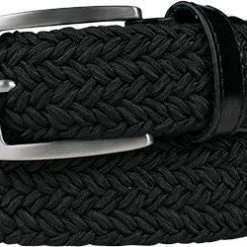 Alberto Gürtel Basic Braided 01008330/999 Schwarz, Breite ca. 3,5 cm