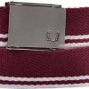 Fred Perry Gürtel BT5411/H54 Bordeaux gestreift, Breite ca. 3,5 cm, Weinrot