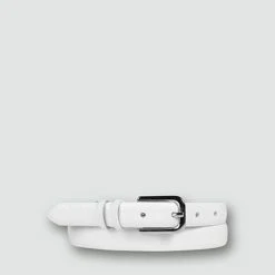 fashionsisters.de Damen Gürtel 620100/80 Gürtel aus geprägtem Leder, Weiß