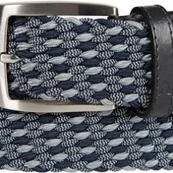 Alberto Golf Gürtel Multicolor 01008941/881 Blau-grau, Breite ca. 3,5 cm, Blau