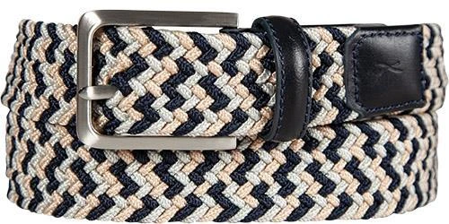Brax Gürtel 54-0217/710 007 90/56 Beige-navy, Breite ca. 3,5 cm, Navy-beige