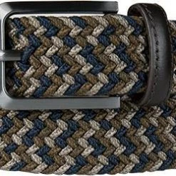 Brax Gürtel 55-0217/710 007 90/52 Navy-braun, Breite ca. 3,5 cm, Navy-grau-braun