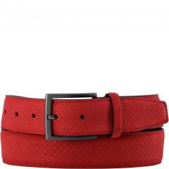 Alberto Golf Gürtel Leather 01008338/350 Rot, Breite ca. 3,5 cm