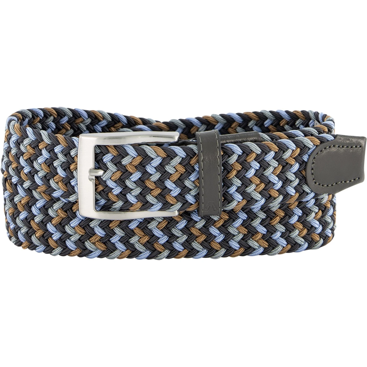 Alberto Golf Alberto Gürtel Multicolor Braided 01008337/078 Blau-hellbraun, Breite ca. 3,5 cm, Blau-grau-braun