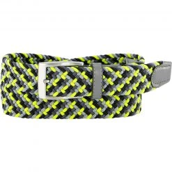 Alberto Golf Alberto Gürtel Multicolor Braided 01008337/079 Leuchtgrün-grau, Breite ca. 3,5 cm, Grün-grau-schwarz