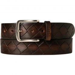 JOOP! Gürtel 7648/206 Dunkelbraun, Breite ca. 4 cm, Dunkelbraun-silber