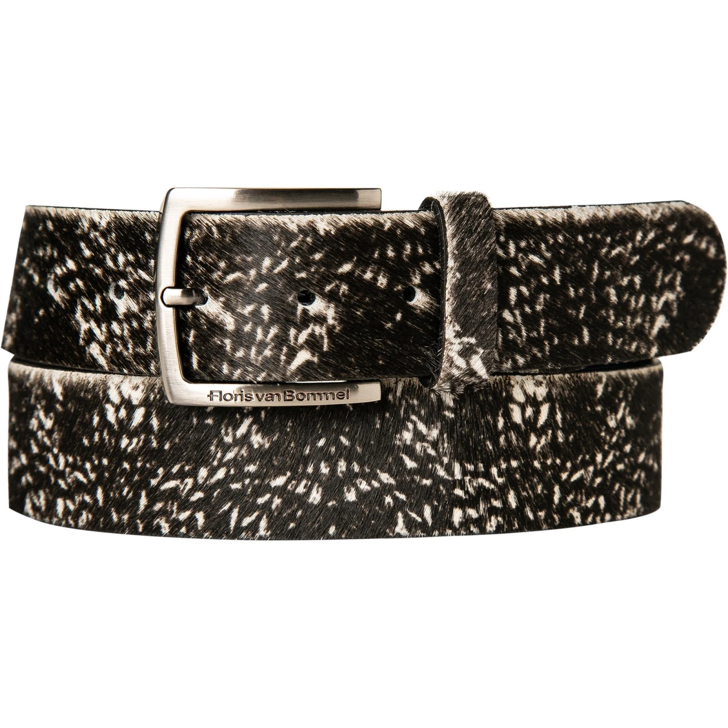 Floris van Bommel Gürtel 75191/23 Schwarz-weiß, Breite ca. 4 cm, Weiß
