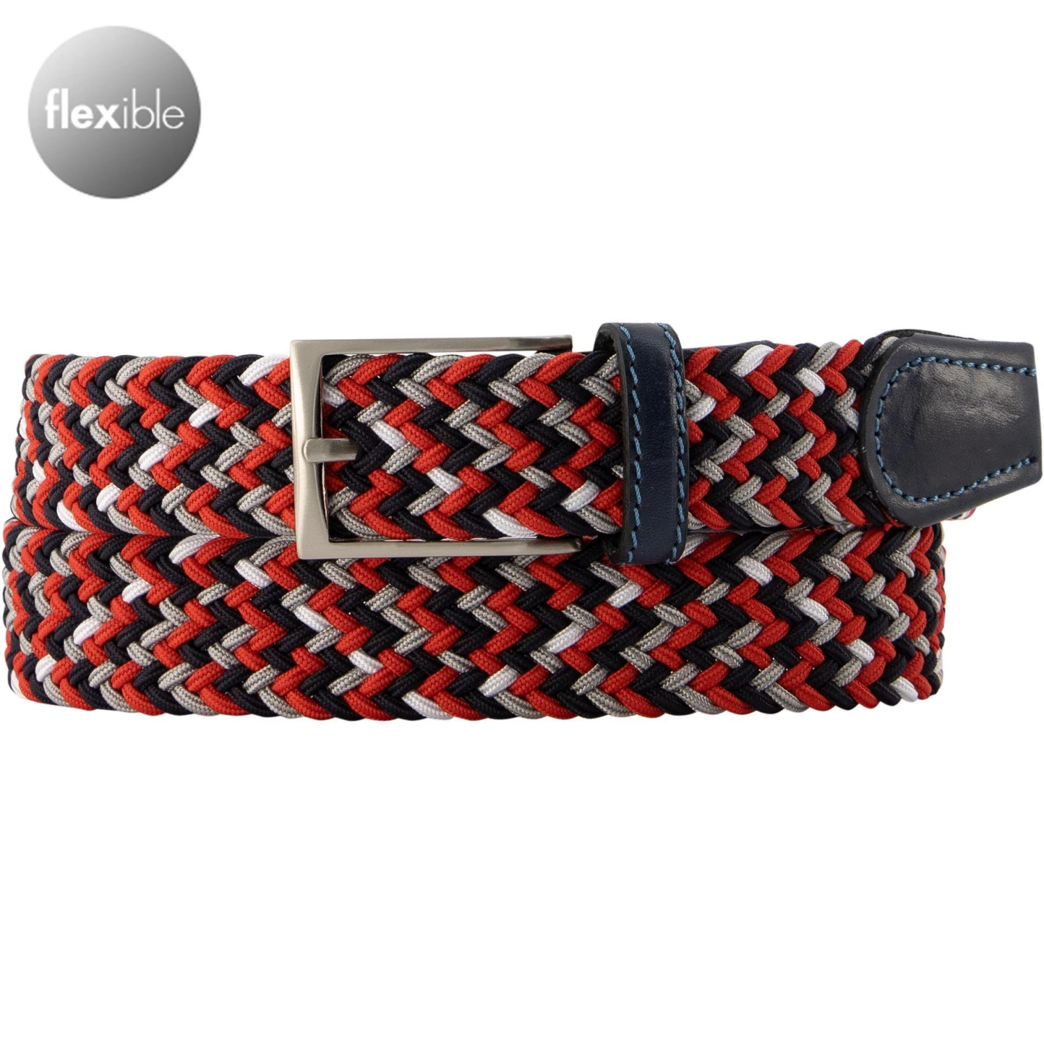 Lindenmann Gürtel 1000102/903 Multicolour, Breite ca. 3 cm, Blau-rot-weiß