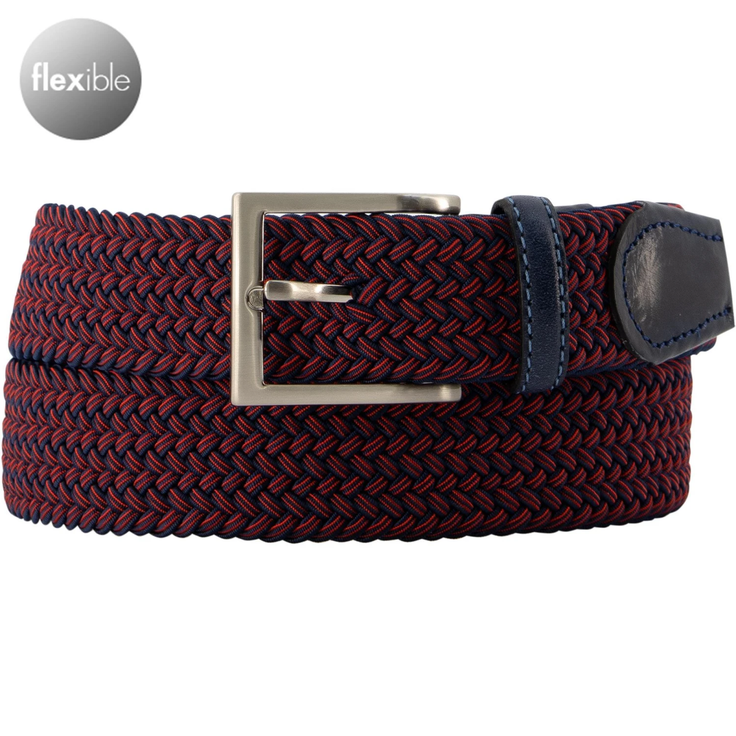 Lindenmann Gürtel 1000103/001 Marine-rot, Breite ca. 3 cm