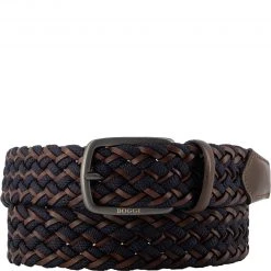 BOGGI MILANO Gürtel BO21A0419/01 Navy-braun, Breite ca. 3,5 cm