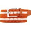 Alberto Golf Alberto Gürtel Braided Stripe 01008336/073 Orange-weiß, Breite ca. 3,5 cm