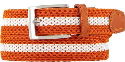 Alberto Golf Alberto Gürtel Braided Stripe 01008336/073 Orange-weiß, Breite ca. 3,5 cm – Bild 2