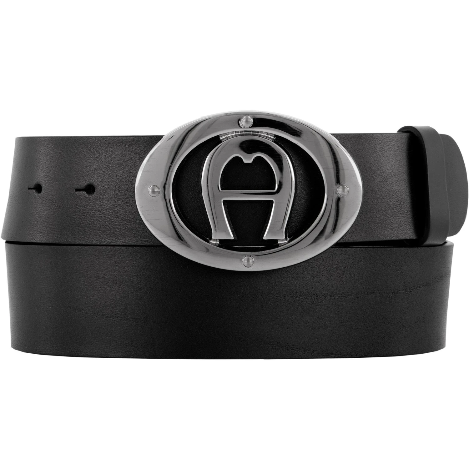 AIGNER Logo Gürtel 127373/0007 Schwarz, Breite ca. 4 cm, Black