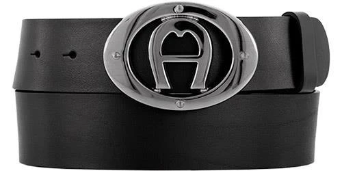 AIGNER Logo Gürtel 127373/0007 Schwarz, Breite ca. 4 cm, Black – Bild 2